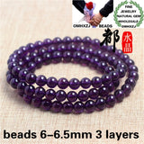 Amethyst Round Beads Bracelet for Birthday or Wedding