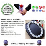 10mm Moonstone Round Beads Bracelets, European Style Gift
