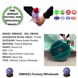 European Hot Malachite Peace Buckle Pendant Charm