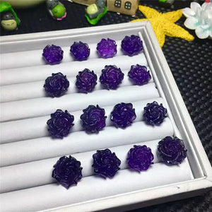 Amethyst Peony Pendant Charm for Wedding Gift
