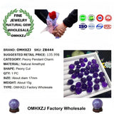 Amethyst Peony Pendant Charm for Wedding Gift