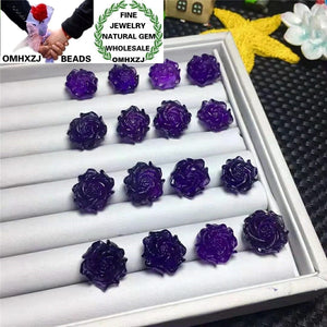 Amethyst Peony Pendant Charm for Wedding Gift