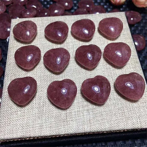 ZB447 European Strawberry Quartz PIXIU Heart Pendant