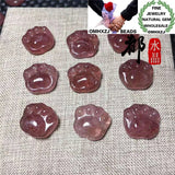 ZB447 European Strawberry Quartz PIXIU Heart Pendant