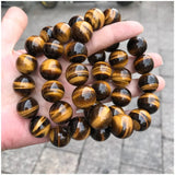 Natural Stone Tiger Eye Round Beads Bracelet DIY Jewelry Making 7A Fine 10-16mm