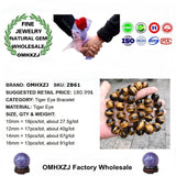 Natural Stone Tiger Eye Round Beads Bracelet DIY Jewelry Making 7A Fine 10-16mm