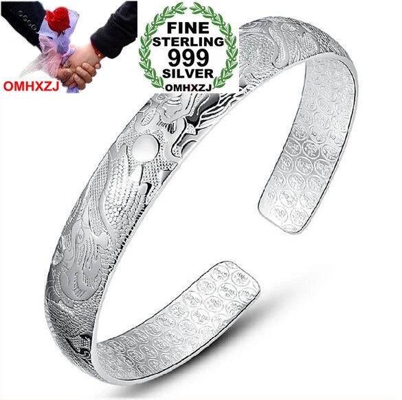 Dragon Phoenix Ching Cheung Woman Kpop Star 999 Sterling Silver Bracelet SZ18