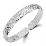 OMHXZJ Flowers woman kpop star 999 Silver bracelet SZ12