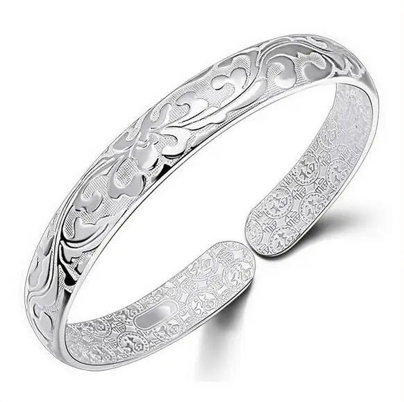 OMHXZJ Flowers woman kpop star 999 Silver bracelet SZ12
