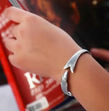 Geometric Fish Woman Kpop Star 999 Silver Bracelet Bangles SZ20