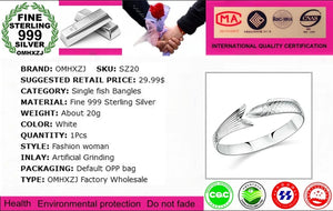 Geometric Fish Woman Kpop Star 999 Silver Bracelet Bangles SZ20