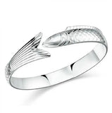 Geometric Fish Woman Kpop Star 999 Silver Bracelet SZ20