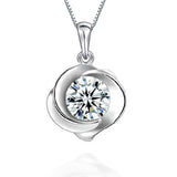 Geometric Rose Flower Woman Kpop Star 925 Sterling Silver Pendant Charm