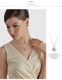 Geometric Rose Flower Woman Kpop Star 925 Sterling Silver Pendant Charm