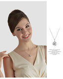 Geometric Rose Flower Woman Kpop Star 925 Sterling Silver Pendant Charm