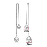 Natural Pearl Women 925 Sterling Silver Tassel Drop Earrings YS130