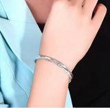925 Silver Bracelet Bangle SZ14 Kpop Star Jewelry