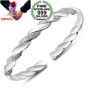 Geometric Love Intertwine 999 Silver Bangles SZ07