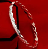 Geometric Love Intertwine 999 Silver Bangles SZ07