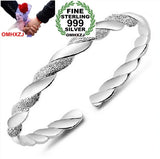 Geometric Love Intertwine 999 Silver Bangles SZ07