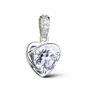 Natural Amethyst Heart Necklace 925 Sterling Silver Pendant