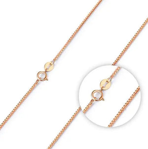 18" 1.0mm Platinum 925 Sterling Silver Rose Round Box Short Chains Necklaces