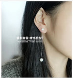 925 Silver Star Pearl Tassel Earrings