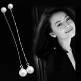 925 Silver Natural Pearl Tassel Earrings YS124