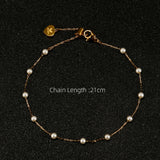 Pearl Bracelet Fine Jewelry For Women Chain Charm Bracelet