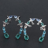 OMYFUN Multicolor Crystal Ear Cuff Earrings Wedding Jewelry Bijoux Hot