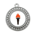 Silver Plating Square & Round Charm