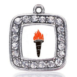 Silver Plating Square & Round Charm