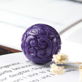 Charoite Round Carved Loose Beads 12/14/16/18MM DIY Jewelry Making