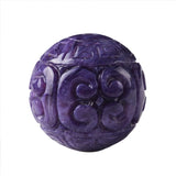 Charoite Round Carved Loose Beads 12/14/16/18MM DIY Jewelry Making