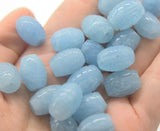 Aquamarine Carved Loose Beads 10*11-13MM Full Hole DIY Jewelry Making