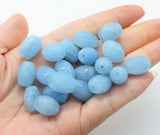 Aquamarine Carved Loose Beads 10*11-13MM Full Hole DIY Jewelry Making