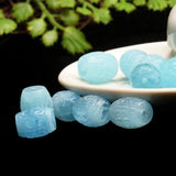 Aquamarine Carved Loose Beads 10*11-13MM Full Hole DIY Jewelry Making