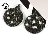Freshwater Pearl Shell Pendant Coin Shape Loose Beads