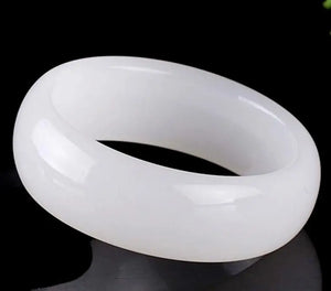 Sweet Cyan Calcite Jade Women Charm Bangle Bracelet 58-62MM