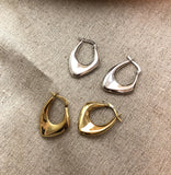 925 Silver Geometric Hoop Huggie Earrings for Piercing