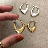 925 Silver Geometric Hoop Huggie Earrings for Piercing