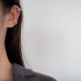 925 Sterling Silver Hollow-Out Geometric CLIP Earrings
