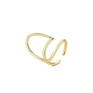 18K 925 Silver Ear-bone Wave Line Clip Cuff Earrings