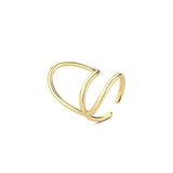 18K 925 Silver Ear-bone Wave Line Clip Cuff Earrings
