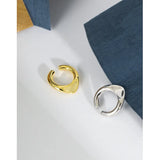 925 Sterling Silver Irregular Geometric Ear-Bone CLIP Cuff Earrings