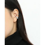 925 Sterling Silver Irregular Geometric Ear-Bone CLIP Cuff Earrings