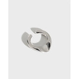 925 Sterling Silver Irregular Geometric Ear-Bone CLIP Cuff Earrings