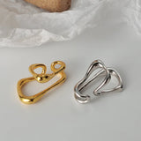 925 Silver Double Layer Geometric CLIP Cuff Earrings