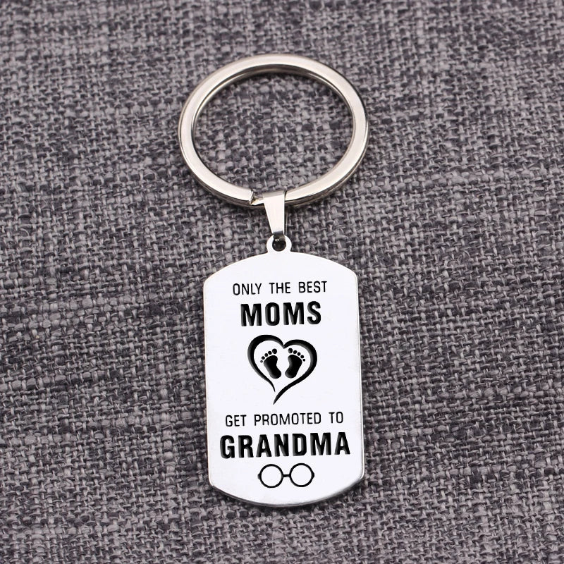 PROMOTED TO GRANDMA Charm Pendant Keychain