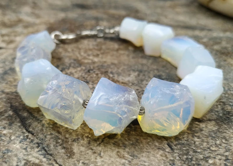 Opal Beads Stone Clasp Bracelet